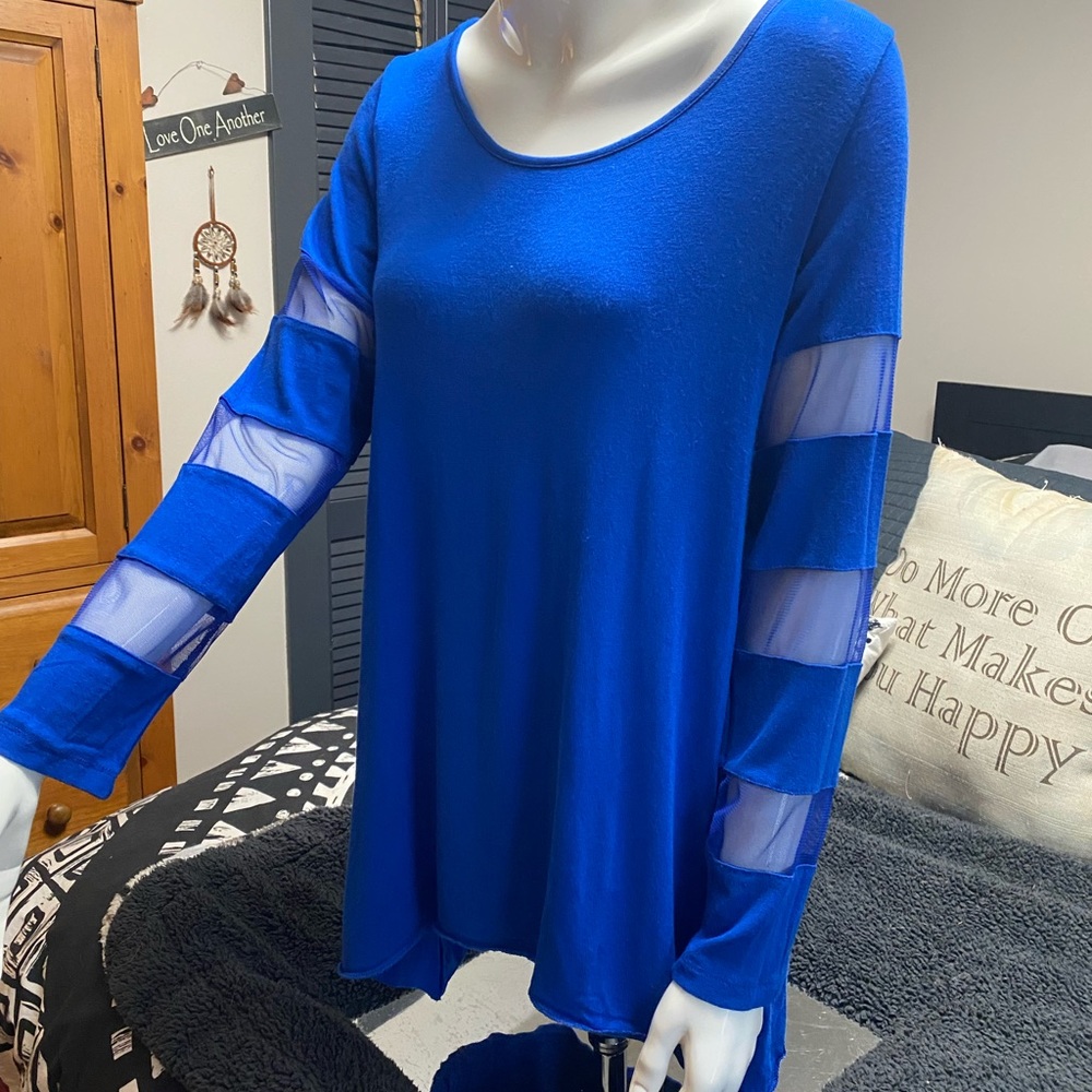 Royal Blue Tunic with mesh detail